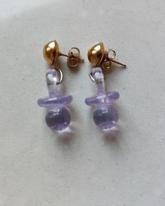 Orecchini vintage con pendenti a forma di ciuccio
