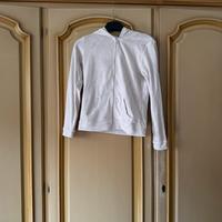 Felpa Benetton con  cappuccio in Spugna bianca 8/9