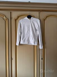 Felpa Benetton con  cappuccio in Spugna bianca 8/9