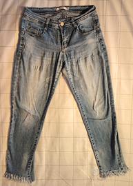 Jeans donna Denim, vita alta strappati IT44