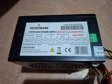 alimentatore Tecnoware 500 Watt per PC