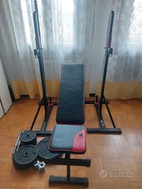 panca piana e pesi domyos