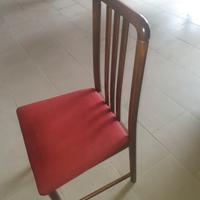 sedie in legno noce e velluto 