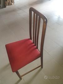 sedie in legno noce e velluto 