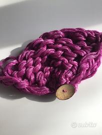 Cappello fucsia  fatto a mano stile chunky