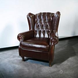 Poltrona Bergere' in Vera Pelle vari colori