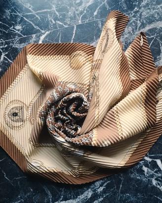 Foulard plissé vintage beige donna nautica