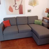 Divano angolare grigio 3 posti