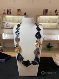 Collana Chunky Chain con pendente martellato - Des