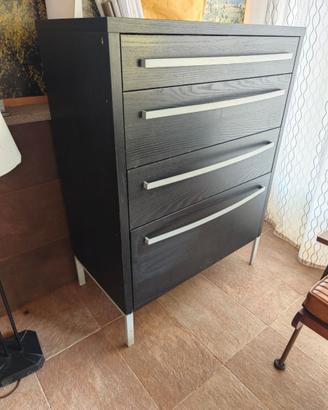 Cassettiera in legno nero
