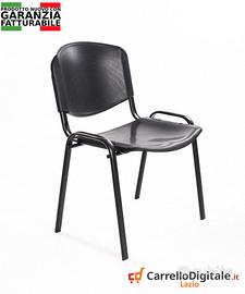 Sedia per sala d'attesa conferenza Plastica NERA