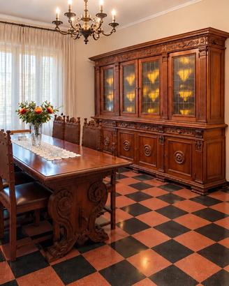 sala da pranzo completa in legno massello 