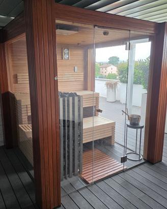 sauna finlandese professionale da esterno 9kw