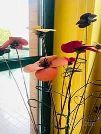 Bouquet di fiori colorati in legno artigianali