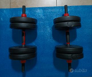 Manubri regolabili 60 kg + bilancieri (doppio set)