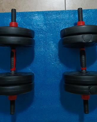 Manubri regolabili 60 kg + bilancieri (doppio set)