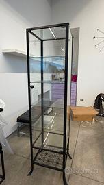 Vetrina espositiva in vetro e metallo