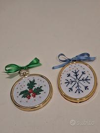 Ribasso-n. 2 cornici dorate ricamo a mano