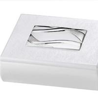 Cofanetto portagioie Acca in legno bianco placca i