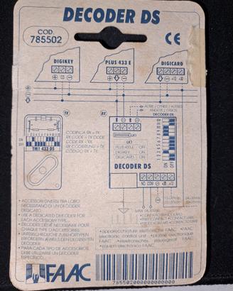 scheda decodifica faac 785502 