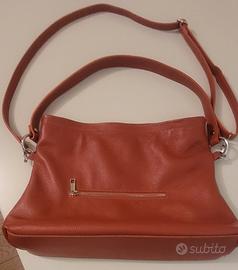 Borsa in vera pelle color mattone