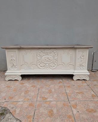 Cassapanca Baule Shabby Chic – Decorata a Mano – P