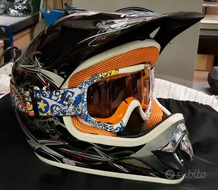 CASCO CROSS BIMBO Tg.M cm.53/54 + OCCHIALI