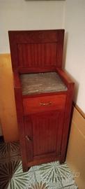 Comodino legno con piano marmo