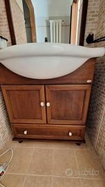 mobile bagno in legno completo di lavabo 