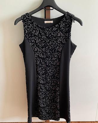 Vestito tubino grigio antracite/nero