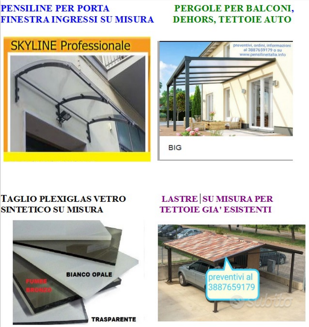 Pensiline tettoie taglio plexiglass lastre tetto - Giardino e Fai da te In  vendita a Cuneo