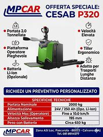 Transpallet elettrico Cesab P320 Nuovi