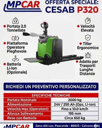 Transpallet elettrico Cesab P320 Nuovi