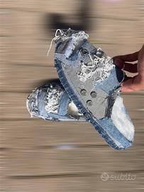 eezy slide denim custom