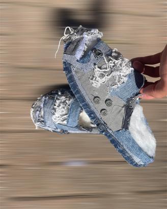 eezy slide denim custom