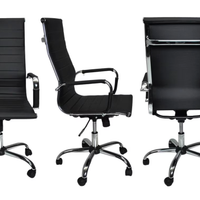 POLTRONA UFFICIO MODELLO TORINO IN ECOPELLE NERA