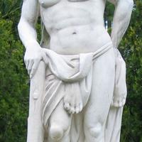 Statua Ercole in cemento bianco e polvere di marmo
