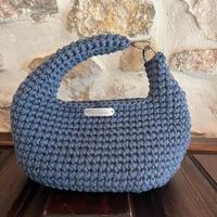 Borsa uncinetto azzurra hobo bag crochet