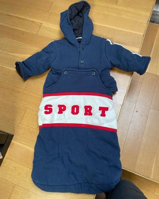 Giacca cotone imbottito 3/6 mesi con coprigambe