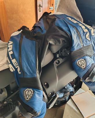 Tuta moto pelle divisibile