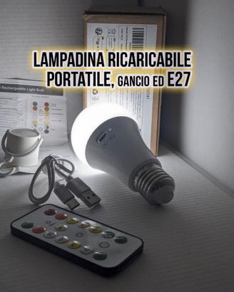 Luce ricaricabile telecomando a forma di lampadina