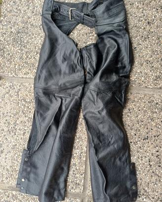 chaps pelle moto copripantaloni