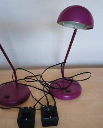 Coppia lampade abatjour da comodino lettura
