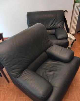 coppia poltrone di pelle