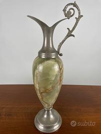 Brocca decorativa vintage in onice alabastrino