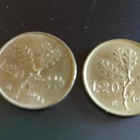 2 monete 20 lire Italia 