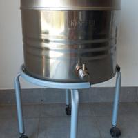 Bidone olio in acciaio da 30 litri + carrello