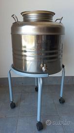 Bidone olio in acciaio da 30 litri + carrello