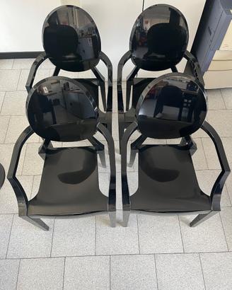 Kartell Louis Ghost 4 sedie colore nero