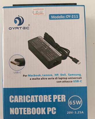 Caricatore per PC MacBook, Lenovo, Ho, Dell, Samsu